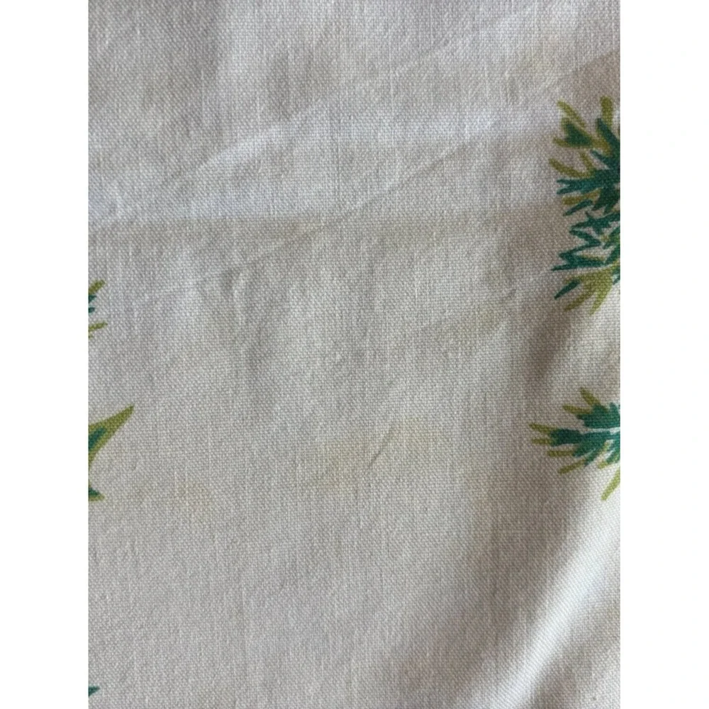Vintage Christmas Tablecloth Red Bow Pinecone Holly Berry Evergreen Cream Print